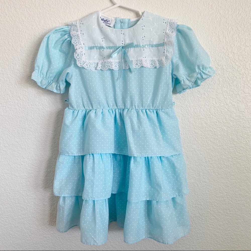 Vintage Party Dress with Tiered Skirt, Union Label